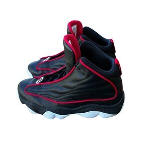 Nike Air Jordan Pro Strong Bred Youth Size 6.5Y Black Red Leather DC7911-006